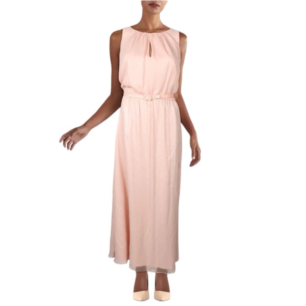 Lauren Ralph Lauren chiffon shimmer pink cocktail dress new 10